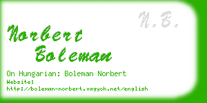 norbert boleman business card